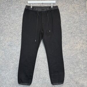 Sacai Sweat Technical Jersey Pants Mens Medium 2 Black Drawsting Japanese Jogger
